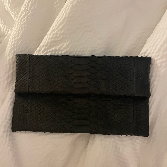 PARKER & HYDE phyton skin clutch perfect like new - Picture 6 of 6